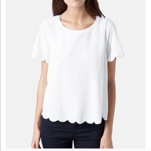 Topshop white scallop shirt